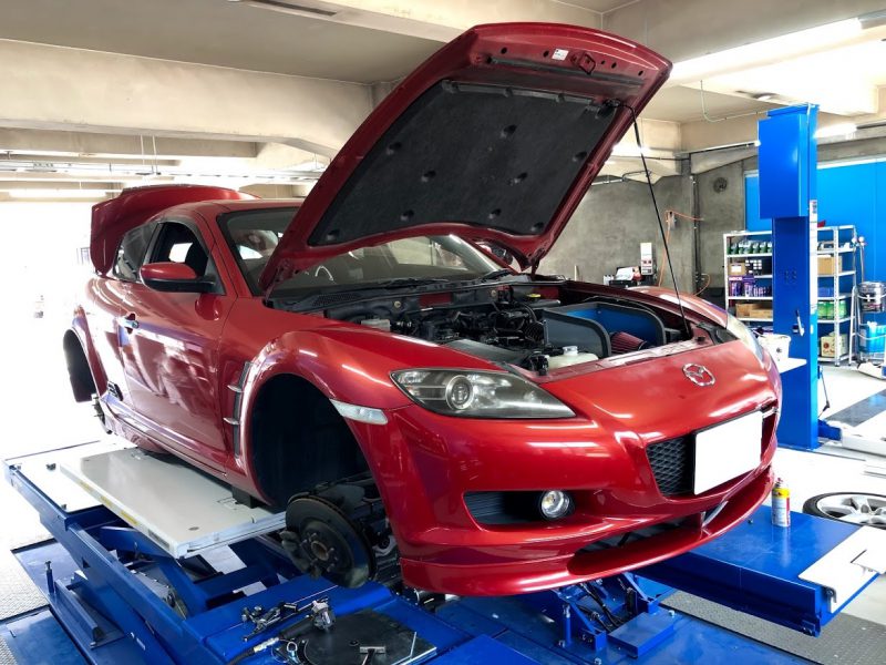 Rx 8の持ち込み足回り交換が安い Rx 8の車高調交換の事なら岐阜のピットワンへお任せください 自動車修理工場 岐阜 一宮 名古屋市近郊で鈑金塗装 事故修理ならピットワン